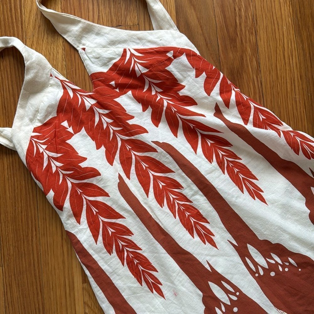 TOUCHE by Anthropologie halter midi dress Ivory & Parrots 🦜 - Picture 6 of 7